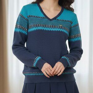 Vintage 80s patagonia Icelandic blue wool isle knit sweater for the holidays